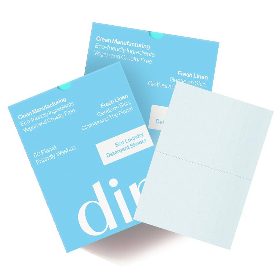 Dip Eco-Friendly Laundry Sheets Detergent | Plant Based, Plastic Free & Zero Waste | Perfect for Sensitive Skin | Fresh Linen | 120 Load