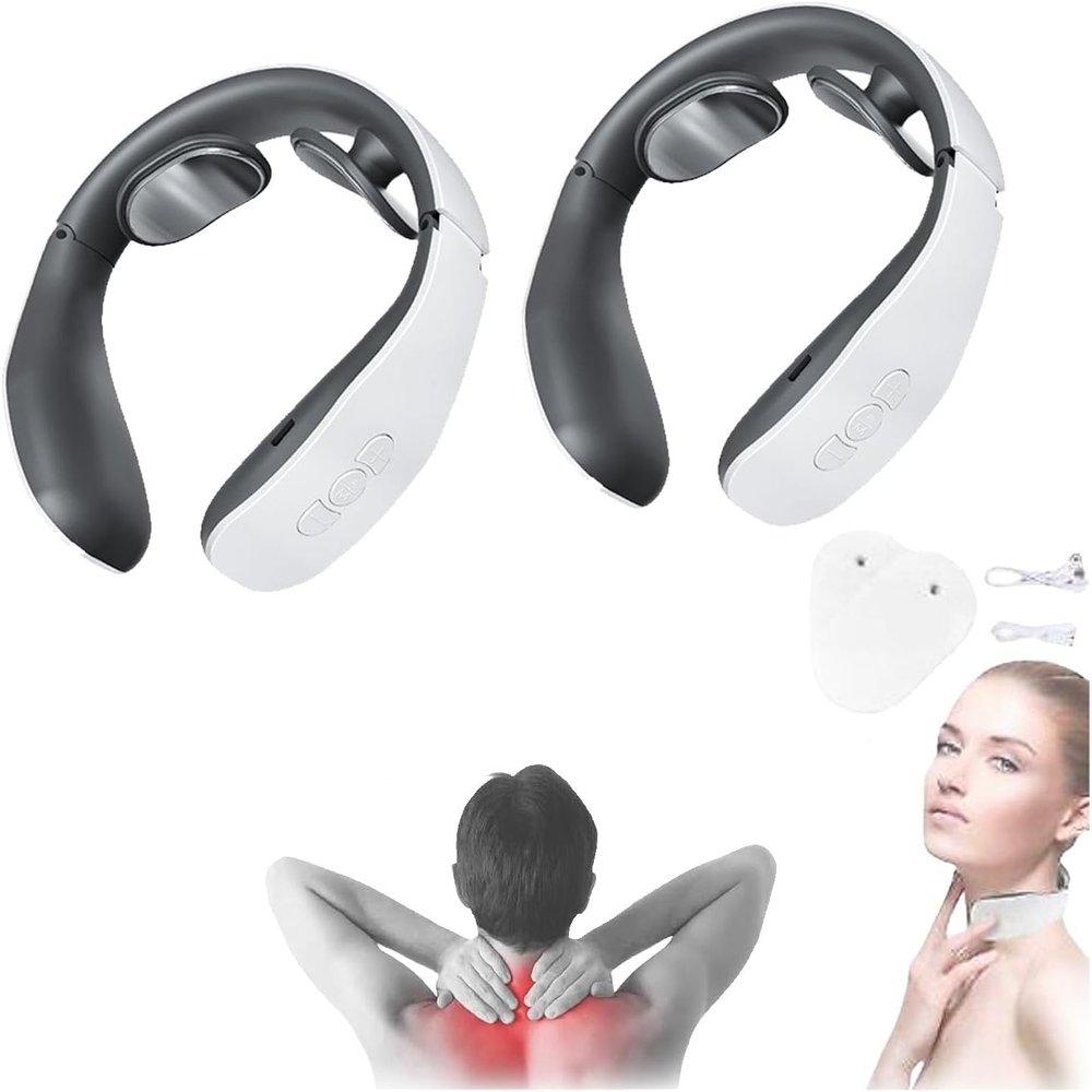 therahome Neck Massager, Therahome Relaxnecker Neck Massager therahome Neck Massager for Women,Relaxnecker Neck Massager,4 Massage Modes, 15 Levels of Intensity /969 (Color : Buy 2, Size : Rechargea