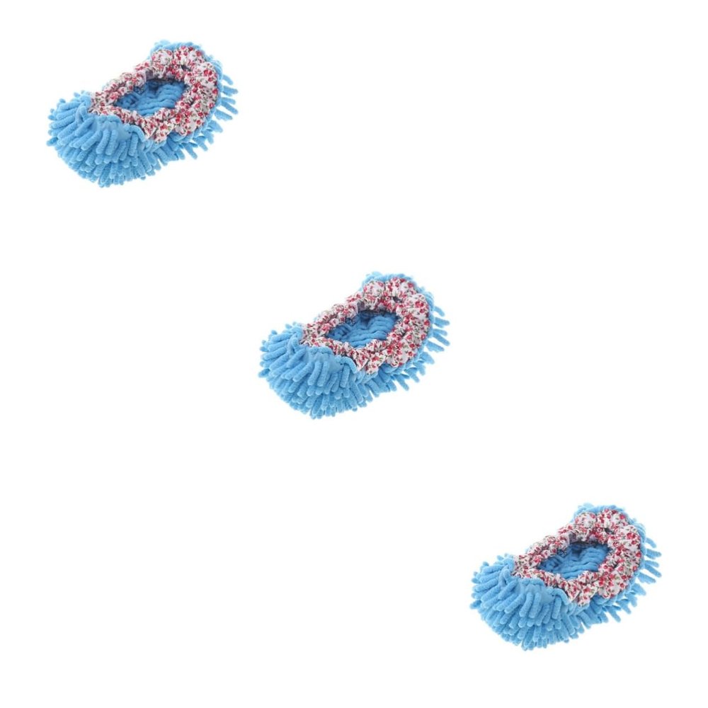 GLEAVI 3pcs Mop Slipper Floor Cleaning Shoe Cover Washable Reusable for Kitchen Bathroom House Office Mopping Shoes Cleaner