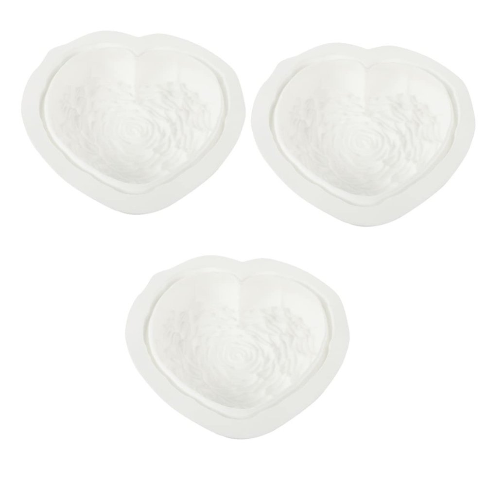 OMaju 5pcs Heart Cake Mold Cake Molds Silicone Love White Silica Gel(Whitex3pcs,22X4CMx3pcs)