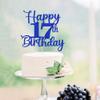 Kaoenla Happy 00th Birthday Cake Topper,Hello 00Cheers to 00 Years,00th Anniversary Cake Topper men and women/boy girl 00 years old happy birthday Party Decoration (17th, blue) view 4