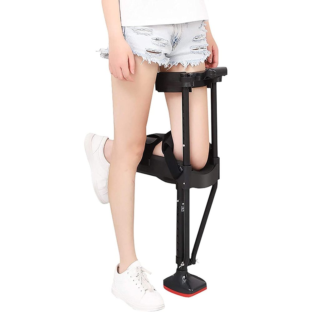 BomBy Telescopic Pain Free Knee Crutch Walker, Scooters Rehabilitation, Height Adjustable Knee Mobility Support for Ankle Fractures, Sprains, Calf and Ankle Injuries