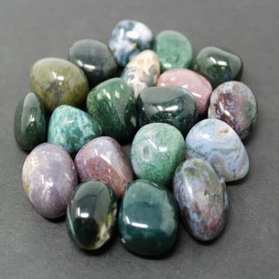1/2 lb Bulk Lot Moss Agate Tumbled Stone (Crystal Gemstone Reiki Tumble) 8 oz ZFUGEDRLI