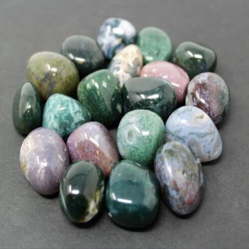 1/2 lb Bulk Lot Moss Agate Tumbled Stone (Crystal Gemstone Reiki Tumble) 8 oz ZFUGEDRLI