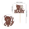 Ercadio 24 Pack Coffee Glitter Bear Oh Baby Cupcake Toppers & Picks - Bear Themed Baby Shower & Birthday Party Cake Decor Supplies view 2