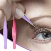 2pcs Precision Eyebrow Tweezers for Ingrown Hair Remover Sharp Blackhead Remover Stainless Steel Tweezers for Men & Women(Purple) view 3