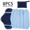 8PCS Reusable Sanitary Pads Washable Waterproof Cloth Menstrual Protective Pads Menstrual Absorbent Pads with Storage Bag Portable Breathable Sanitary Towels Period Pads Panty Liners for Women Girls view 2