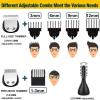 Men's Beard Trimmer, Stainless Steel T-Blade for Precision Facial Hair Trimming, Cordless Waterproof Wet/Dry Clipper view 4