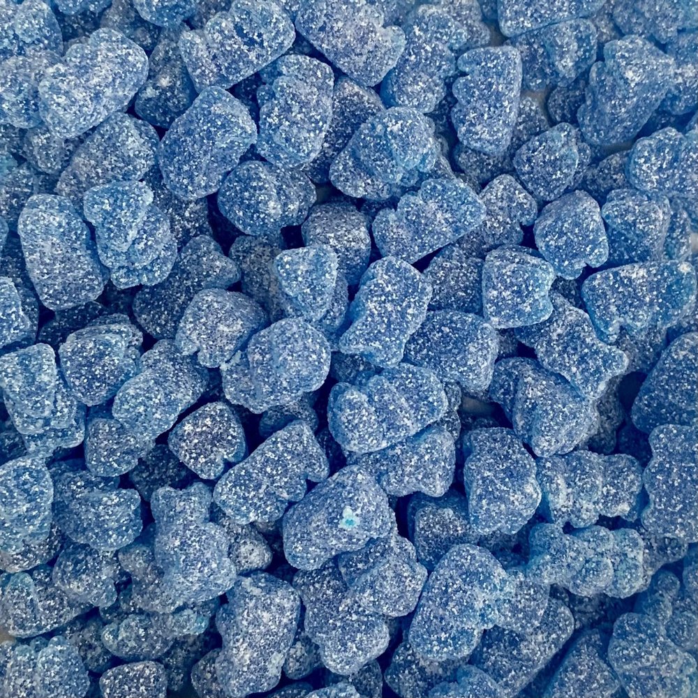 Vegan Fizzy Blue Bears Victorian Gift Jar by The Gourmet Sweet Company