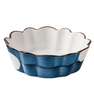 2pc Home Fruit Salad Bowl Ceramic Cutlery Dessert Bowl Breakfast Bowl (Color : B, Size : 12.5CM)