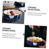 2pc Home Fruit Salad Bowl Ceramic Cutlery Dessert Bowl Breakfast Bowl (Color : B, Size : 12.5CM) view 3