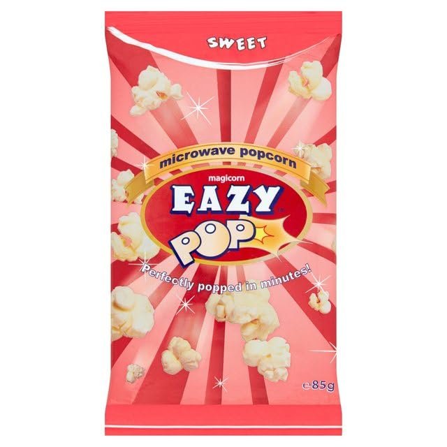 EAZYPOP Microwave Popcorn 85g (Sweet Flavour, Pack of 16)