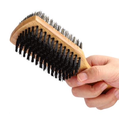 Men's Facial Beard Brush with Solid Wood Handle Multi Functional Double Sided Facial Hair Brush Comb Male Mustache Brush
