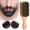 Men's Facial Beard Brush with Solid Wood Handle Multi Functional Double Sided Facial Hair Brush Comb Male Mustache Brush view 3