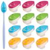 AUEAR, 12 Pack Portable Toothbrush Holder Cover Smile Face Cover With Suction Cup For Home Hotel view 1