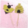 Ciieeo 26pcs Wasp Themed Cake Toppers Set Fruit Picks and Bunting for Dessert Table Decorations for Birthday Party Supplies and Cake Decorations view 2