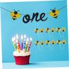 Ciieeo 26pcs Wasp Themed Cake Toppers Set Fruit Picks and Bunting for Dessert Table Decorations for Birthday Party Supplies and Cake Decorations view 3