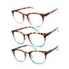 Dolarosey Vintage Reading Glasses_ 3 Pack Spring Hinge_ Ultra-Clear Vision_Matte Finish for a Smooth Feel and Classy Design (Blue Green Transparent, 1.75x) view 1
