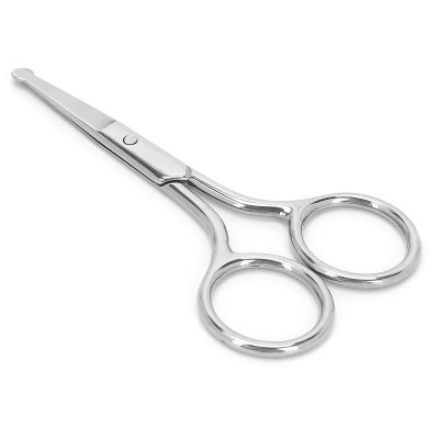 Facial Hair Scissors Small Scissors, Nose Hair Scissors Stainless Steel Rounded Tip Scissors for Eyebrows Nose Moustache Beard (MJ-WB090)