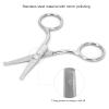 Facial Hair Scissors Small Scissors, Nose Hair Scissors Stainless Steel Rounded Tip Scissors for Eyebrows Nose Moustache Beard (MJ-WB090) view 2