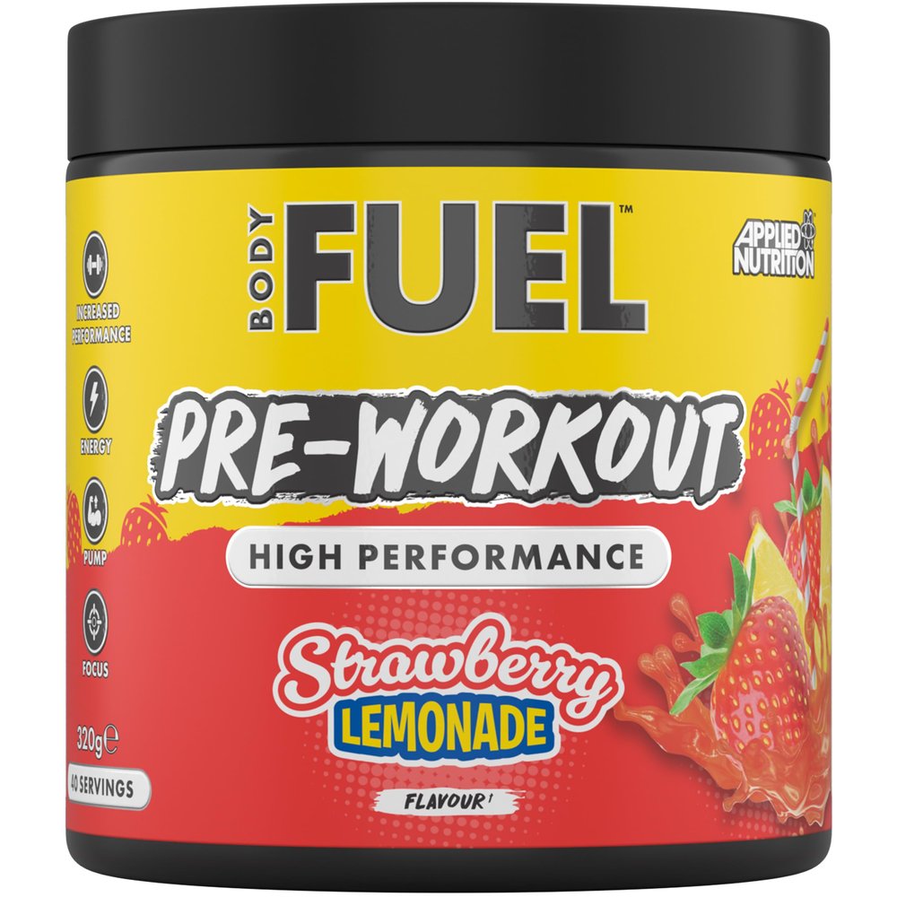 Applied Nutrition BodyFuel Pre Workout Powder - Energy & Physical Performance with Citrulline, Creatine, Beta Alanine (320g - 40 Servings) (Strawberry Lemonade)