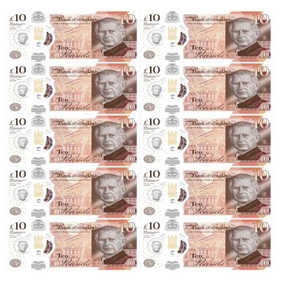 Edible Wafer Money, 5 Designs 50, 20, 10, 5 or Mixed x 10 Notes - Wafer Paper Cake Decorations Cupcake Topper (10)