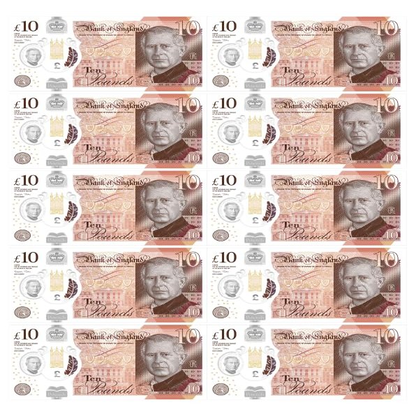 Edible Wafer Money, 5 Designs 50, 20, 10, 5 or Mixed x 10 Notes - Wafer Paper Cake Decorations Cupcake Topper (10)