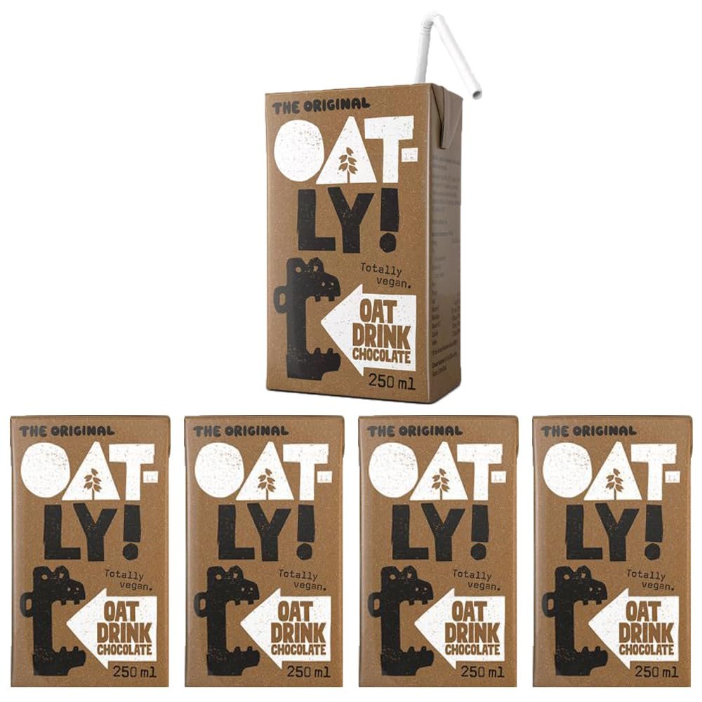 5 x 250ml Vegan Chocolate Oat Drink Cocoa Kids Lunch Box Vegan Milk Alternative