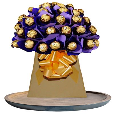 Chocolate Lind Lindor Hamper Gift Box Bouquet Birthday Anniversary Wedding Blue Hazlenut Nuts Almond purple (Large)