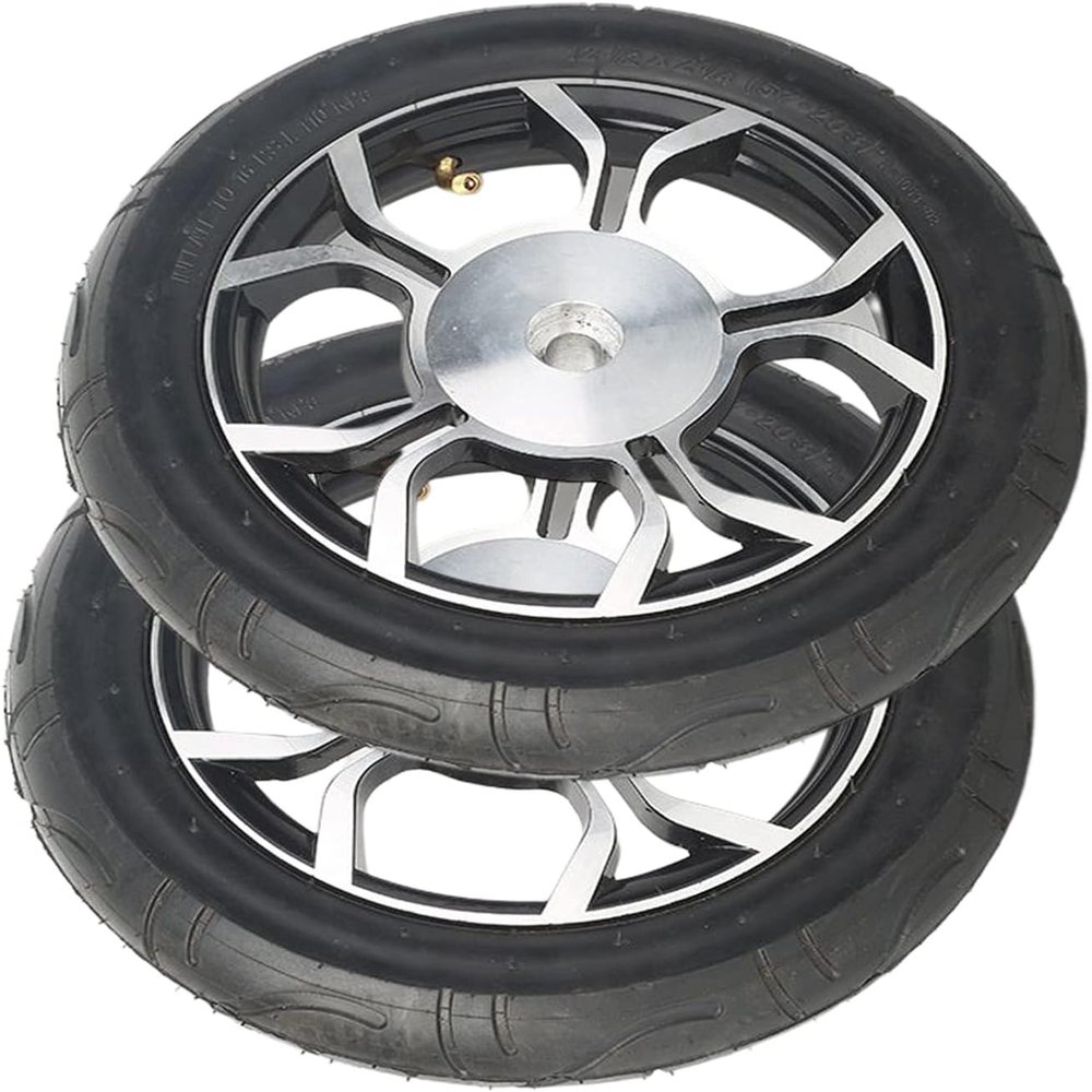 12inch Wheelchair Accessory Aluminium Rear Wheels (2), Pneumatic Tyre Castors Replacement Parts for Electric Wheelchairs, Bearing 17mm(11/16")