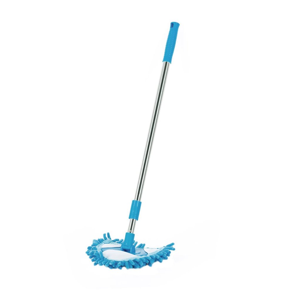 GLEAVI Mini Telescopic Rotatable Triangular Mop with 1m Extendable Handle for Household Cleaning, Lightweight 180 Swivel Mop Tool for Kitchen and Bathroom Use