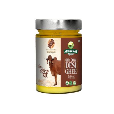 ARYAVRAT NATURALS A2 Gir Cow Desi Ghee | Traditional Bilona Method | Pure, Natural, Cultured and Healthy Better Digestion and Immunity Booster (500GM)