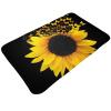 VANANI Sunflower Floral Butterflies Art Flannel Non-Slip Carpet,Easy To Take Care Of,Moderate Thickness,Suitable For Front Door,Garage Door,Back Door,Bedroom And Kitchen. view 2