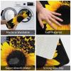 VANANI Sunflower Floral Butterflies Art Flannel Non-Slip Carpet,Easy To Take Care Of,Moderate Thickness,Suitable For Front Door,Garage Door,Back Door,Bedroom And Kitchen. view 3