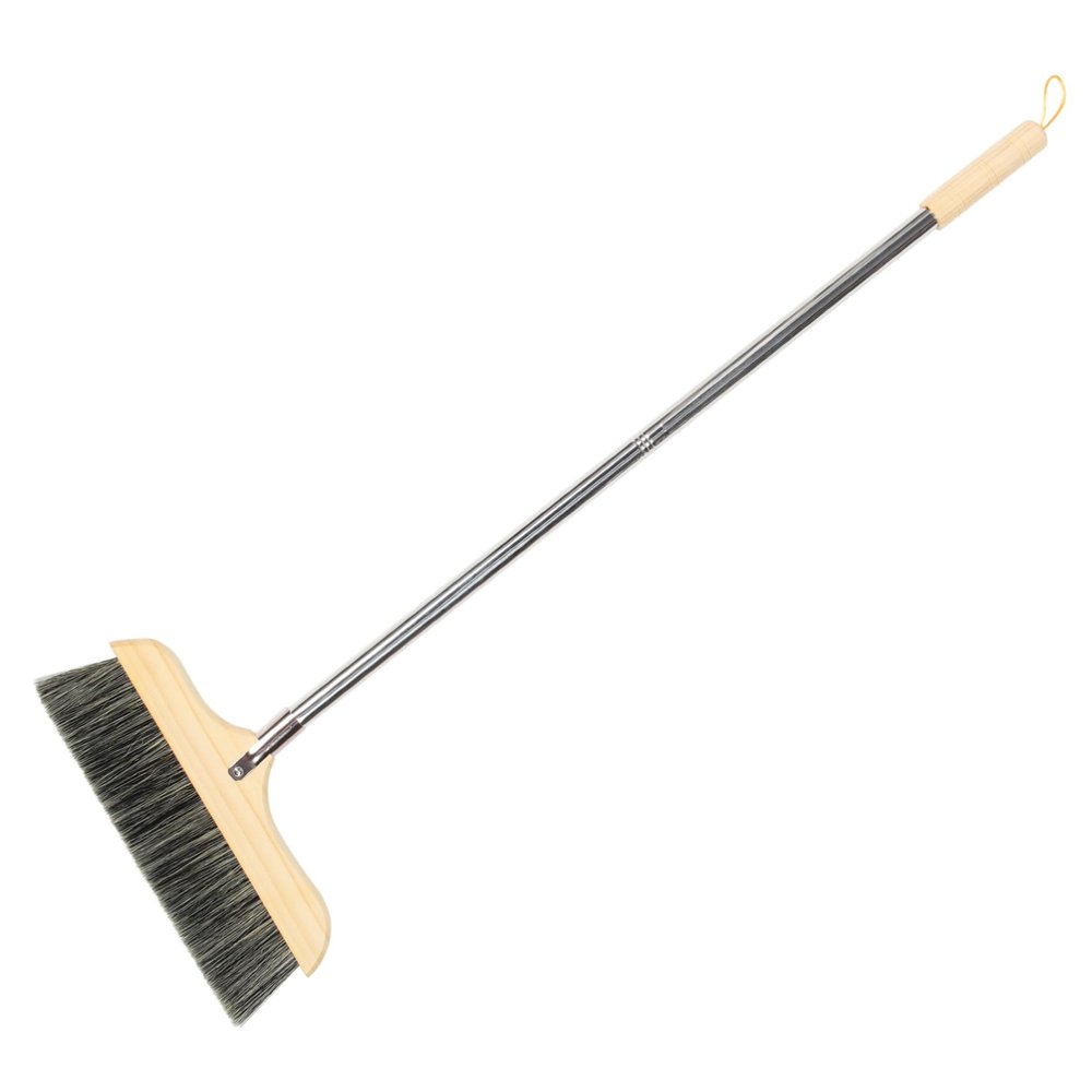 LIFKOME Heavy Duty Household Broom Outdoor Broom with Long Handle Soft Bristles Stainless Steel Rod and Wooden Handle for Indoor Kitchen Floor Cleaning and PET Hair Removal