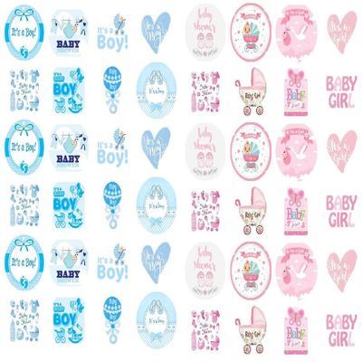 24 PRECUT Edible Baby Shower Boy Girl Cupcake Fairy Cake Wafer Decoration Toppers (Boy)