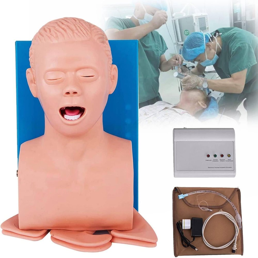 GBHJJ Tracheal Intubation Training Model, with Alarm Adult Human Tracheal Intubation Anatomy Mannequin Nurse Practices, Trachea Operation Prompt Intubation Teaching Model