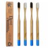 4 x Bamboo Toothbrushes ~ Hard Firm Bristles Smokers Stain Removal view 1