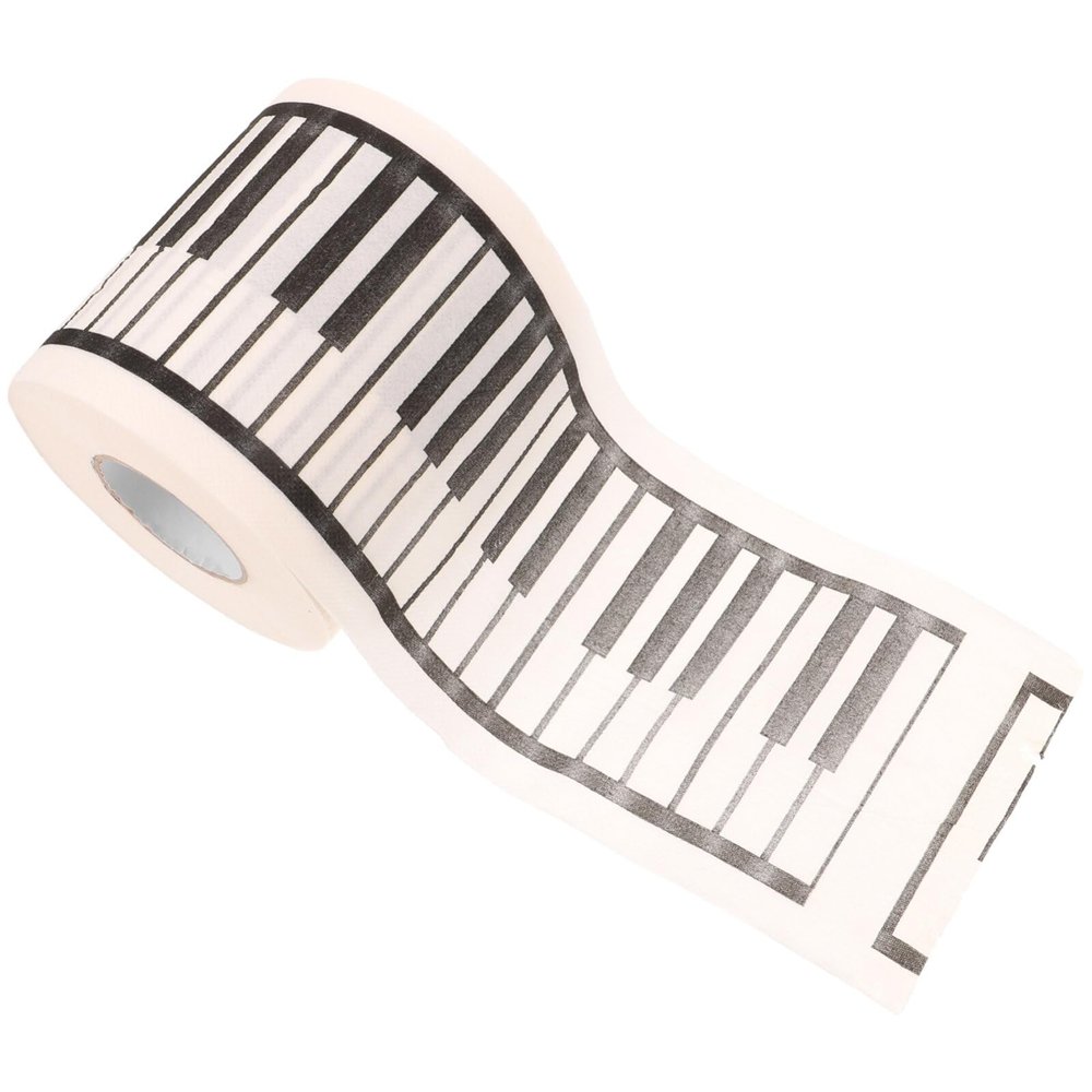 iplusmile 1roll Piano Printed Toilet Paper Roll Decorative Bathroom Tissue Unique Music-Themed Design Charming and Bathroom Decor for Music