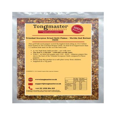 Trinidad Scorpion Dried Chilli Flakes - Worlds 2nd Hottest Chilli - 100g