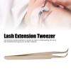Stainless Steel Eyelash Tweezer, Straight and Curved Tip Tweezers Lash Extension Tweezer Application Eyelash Extension Supplies Nippers for Eyelash Extensions and Nail (Curved view 2