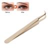 Stainless Steel Eyelash Tweezer, Straight and Curved Tip Tweezers Lash Extension Tweezer Application Eyelash Extension Supplies Nippers for Eyelash Extensions and Nail (Curved view 4