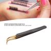 Stainless Steel Eyelash Extension Tweezers, Lash Tweezers Straight Curved Volume Individual False Lashes Extension Tweezers Precision Curved Boot Angled Tips (Curved Tweezers) view 2