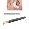 Stainless Steel Eyelash Extension Tweezers, Lash Tweezers Straight Curved Volume Individual False Lashes Extension Tweezers Precision Curved Boot Angled Tips (Curved Tweezers) view 3