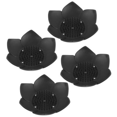 OUNONA 4pcs Bathroom Accessory Wall Mounted Soap Dish Self-draining Silicone Soap Holder Travel Dish Stand Storage Tray