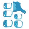 Beard Shaping Template, 5 Sizes Beard Shaping Tool, Universal Scale with Comb for Home (Blue) view 2