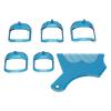 Beard Shaping Template, 5 Sizes Beard Shaping Tool, Universal Scale with Comb for Home (Blue) view 3