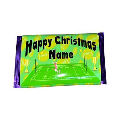 Personalised Christmas Rugby Chocolate Bar