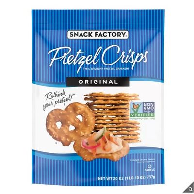 Snack Factory Pretzel Crisps Original, Snack Factory Pretzel Crisps Original Knots Thin Crunchy Cracker Snack Pack, 737g