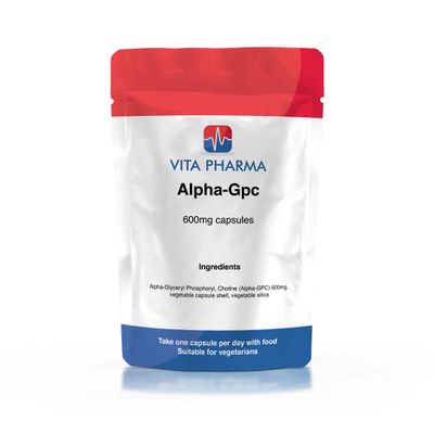 VITA PHARMA Alpha-Gpc 600mg 30 Capsules, Focus & Mental Clarity, Cognitive Performance, Memory & Brain Power